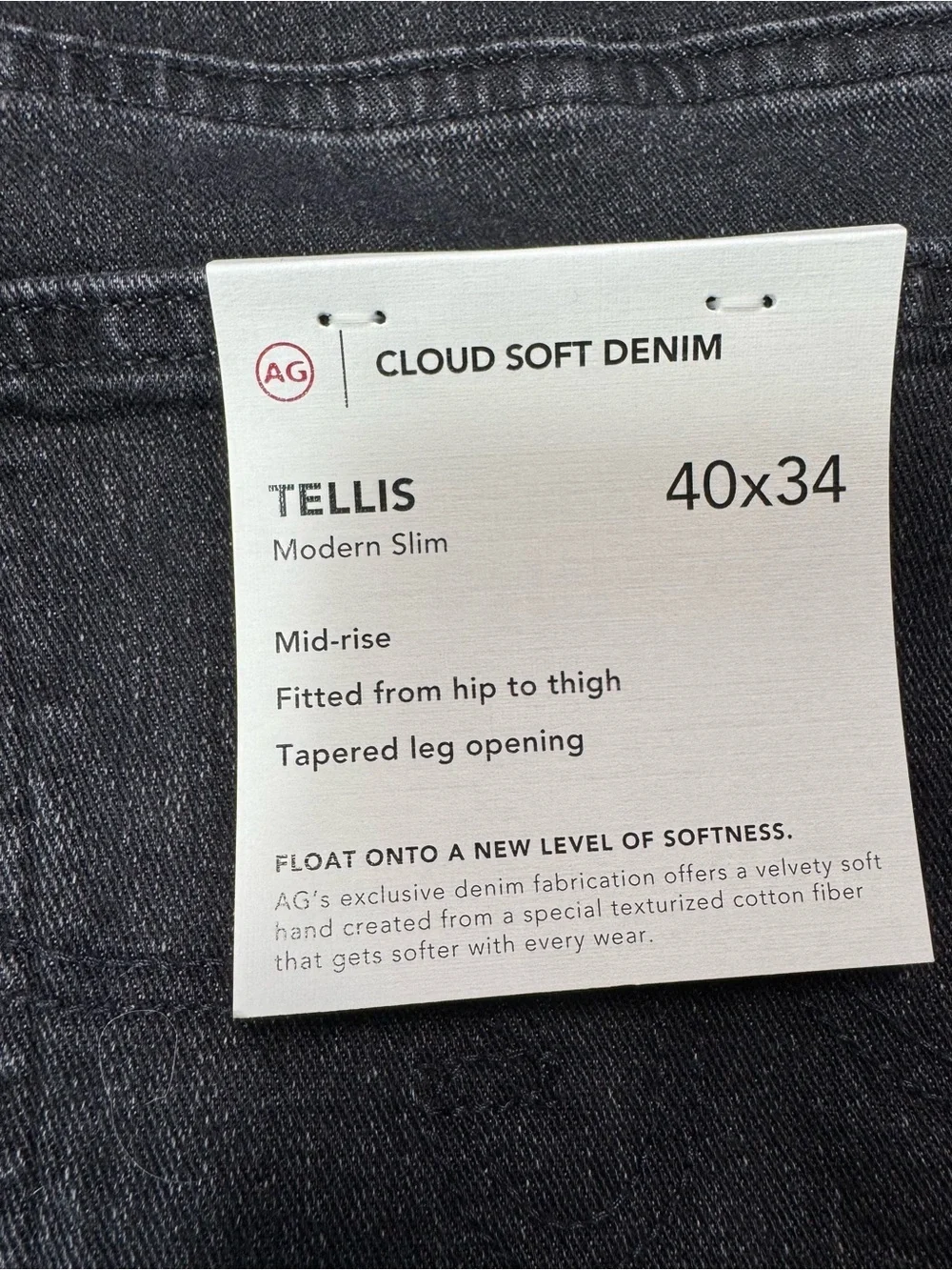 NWT New AG Tellis Modern Slim Cloud Soft Denim Jeans In Trophy Size 40 x 34